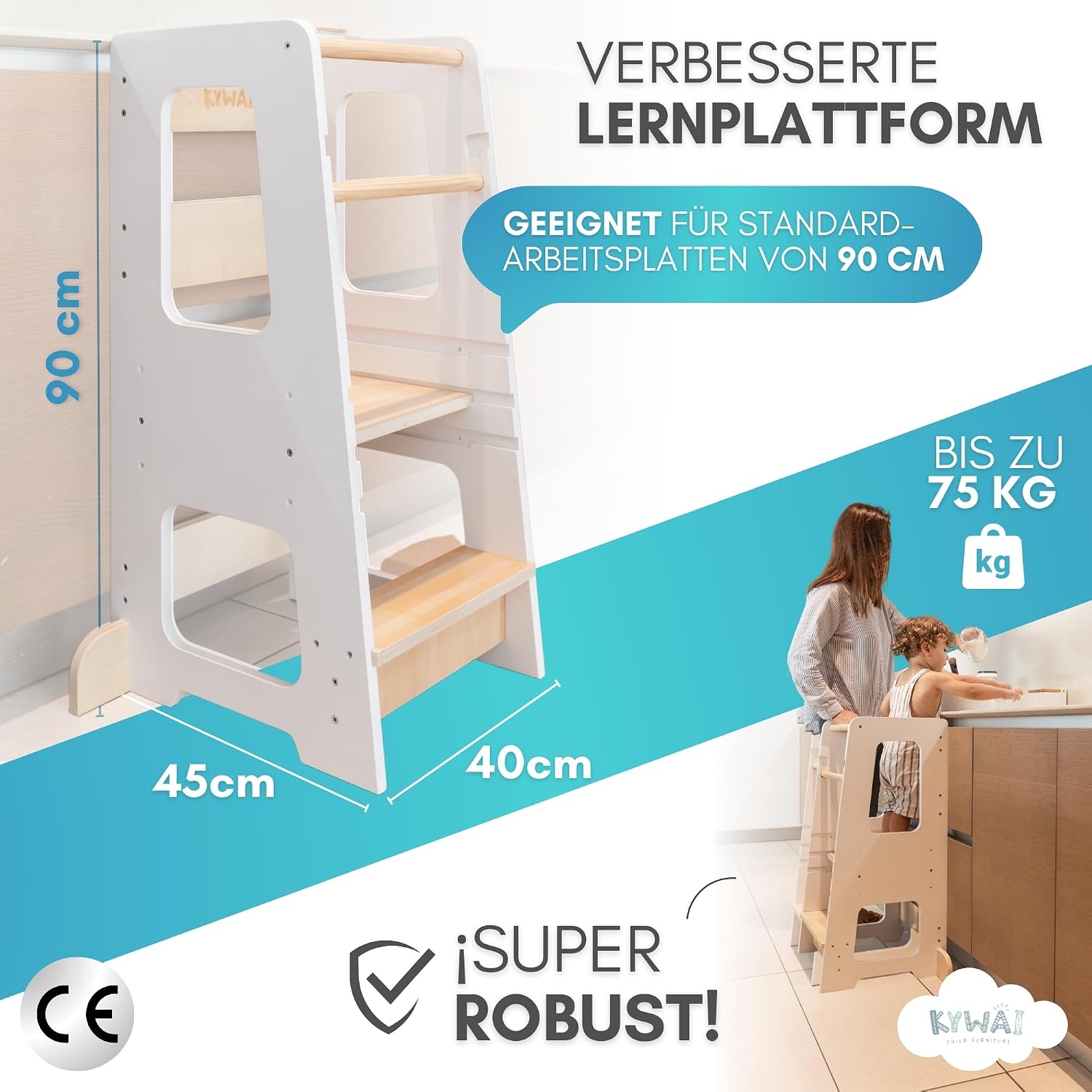 Thumbnail 6 de KYWAI Montessori Lernturm Premium, höhenverstellbar 👶