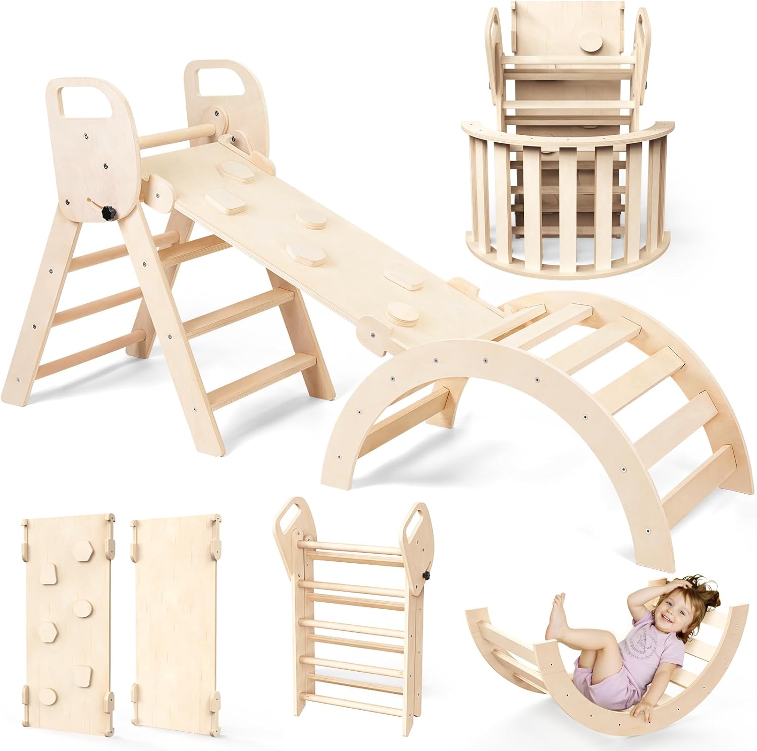 Woodure Montessori Klettergerüst 6-in-1