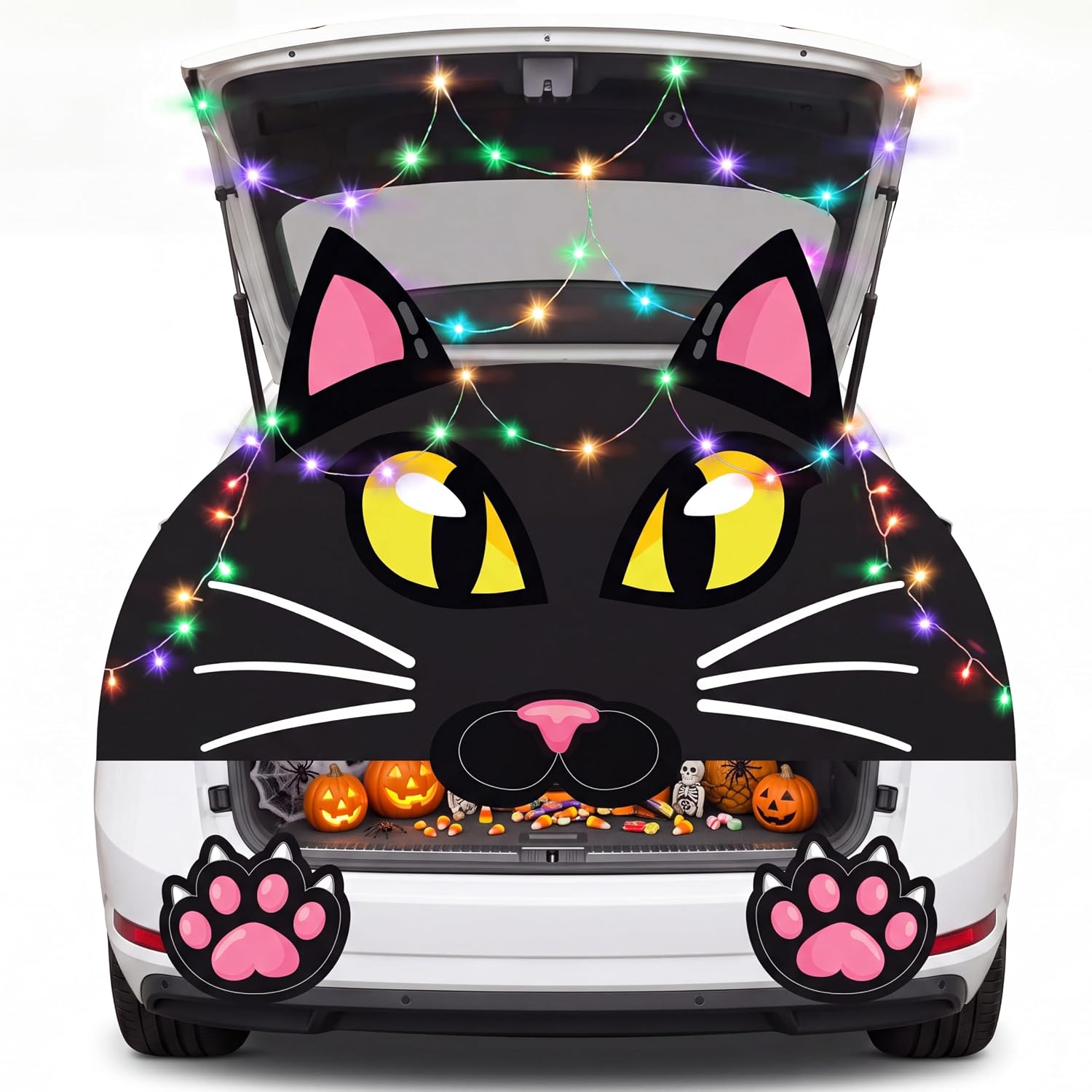 Detalle de JOYIN Black Cat Trunk-or-Treat Car Decoration Kit with Paper Stickers
