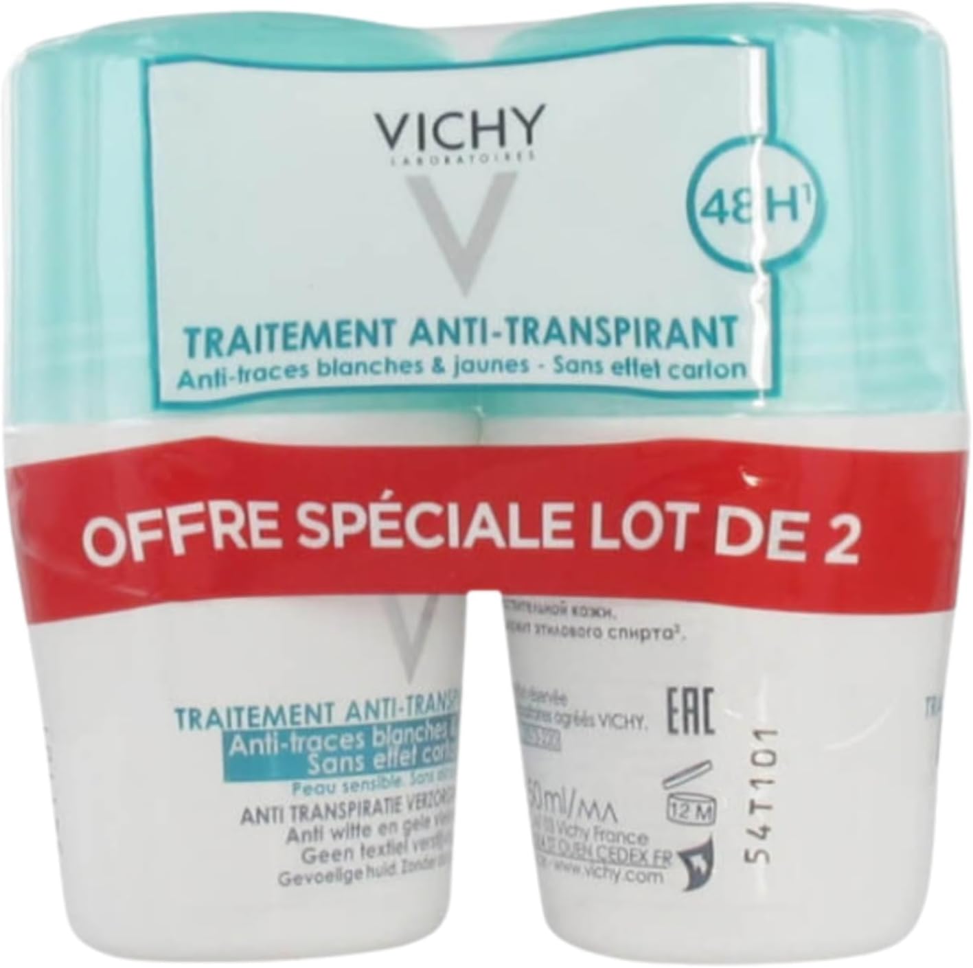 Detalle 2 de Vichy 48 Hr Anti Traspirazione Deodorante Roll-On CVI08202, 100 ml