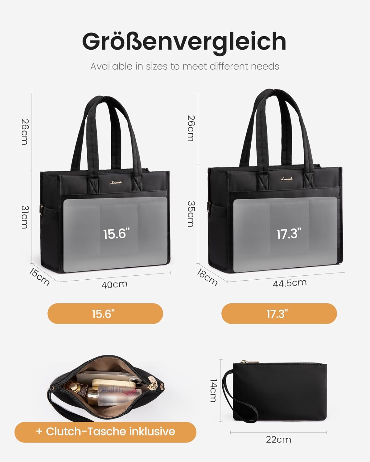 Thumbnail 5 de LOVEVOOK Shopper Tasche für Laptoptasche 15,6 Zoll