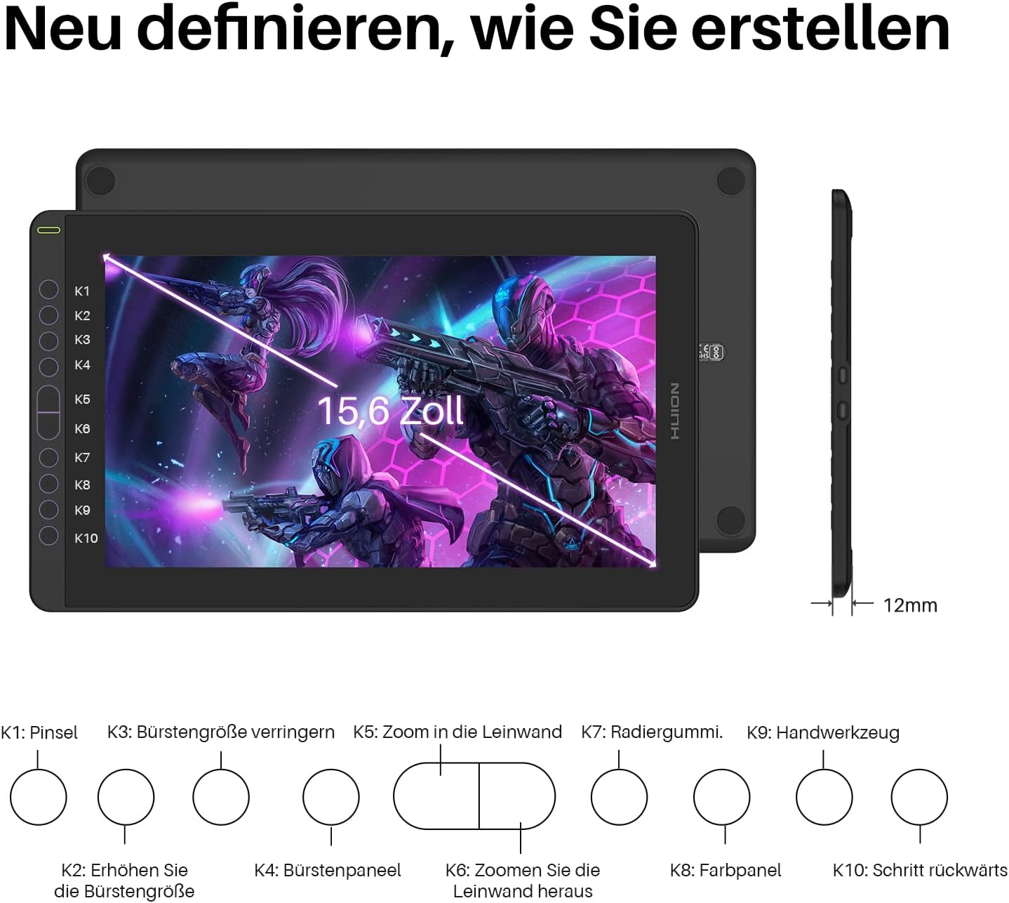 Thumbnail 4 de HUION Kamvas 16 Grafiktablett Display
