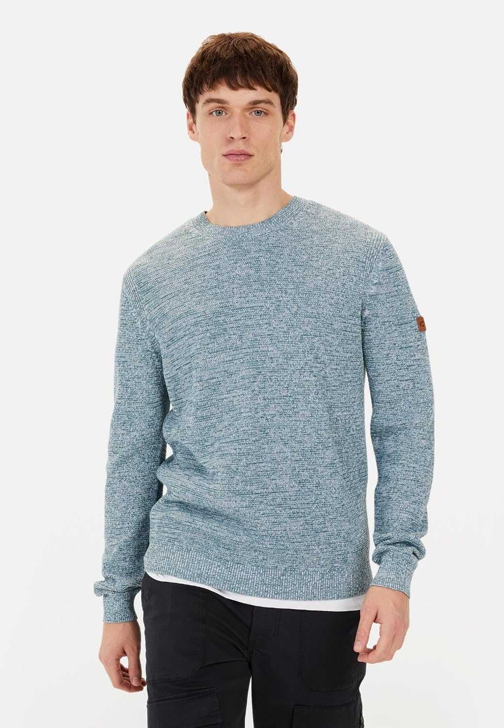 Detalle 2 de camel active 409500-5K00 – męski sweter bawełniany z okrągłym dekoltem
