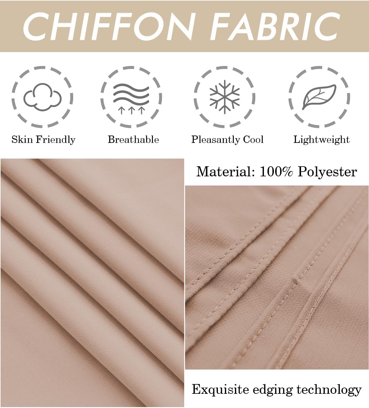 Thumbnail 5 de BEAUTELICATE Chiffon Shawl Wrap: Lightweight Summer Capelet for Weddings and Evening Wear