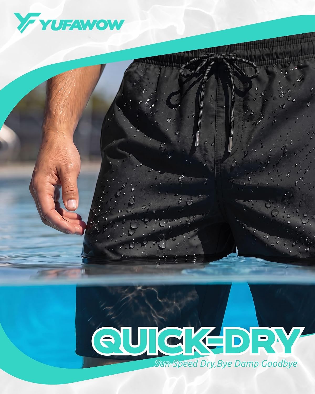 Thumbnail 6 de Yufawow Men Swim Trunks with Compression 7 Inches – Breathable, Quick-Dry, with Zip Pockets