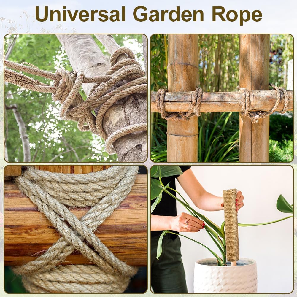 Thumbnail 6 de VSSHE 10m Jute Rope – 8mm Thick Natural Braided Jute Twine (Brown)