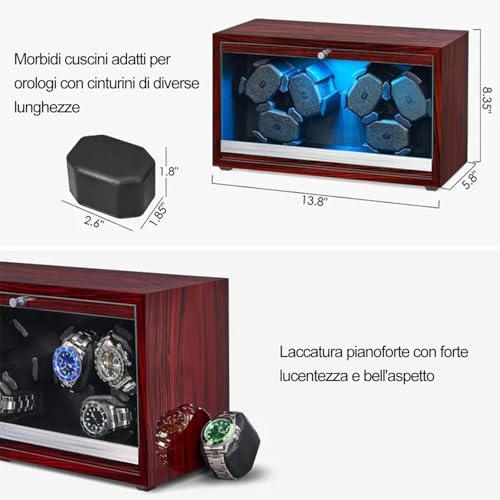 Detalle de ANWBROAD Avvolgitore per Orologi Automatici per 6 Orologi – silenzioso e stabile