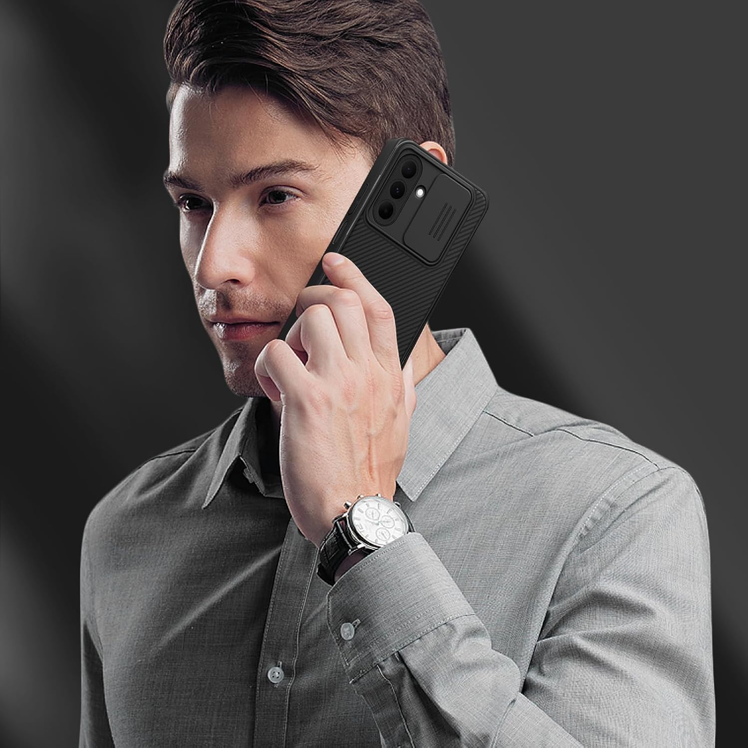 Thumbnail 6 de Coque XTCASE pour Samsung Galaxy A56 5G : étui fin avec protection caméra coulissante et anti-rayures (noir)