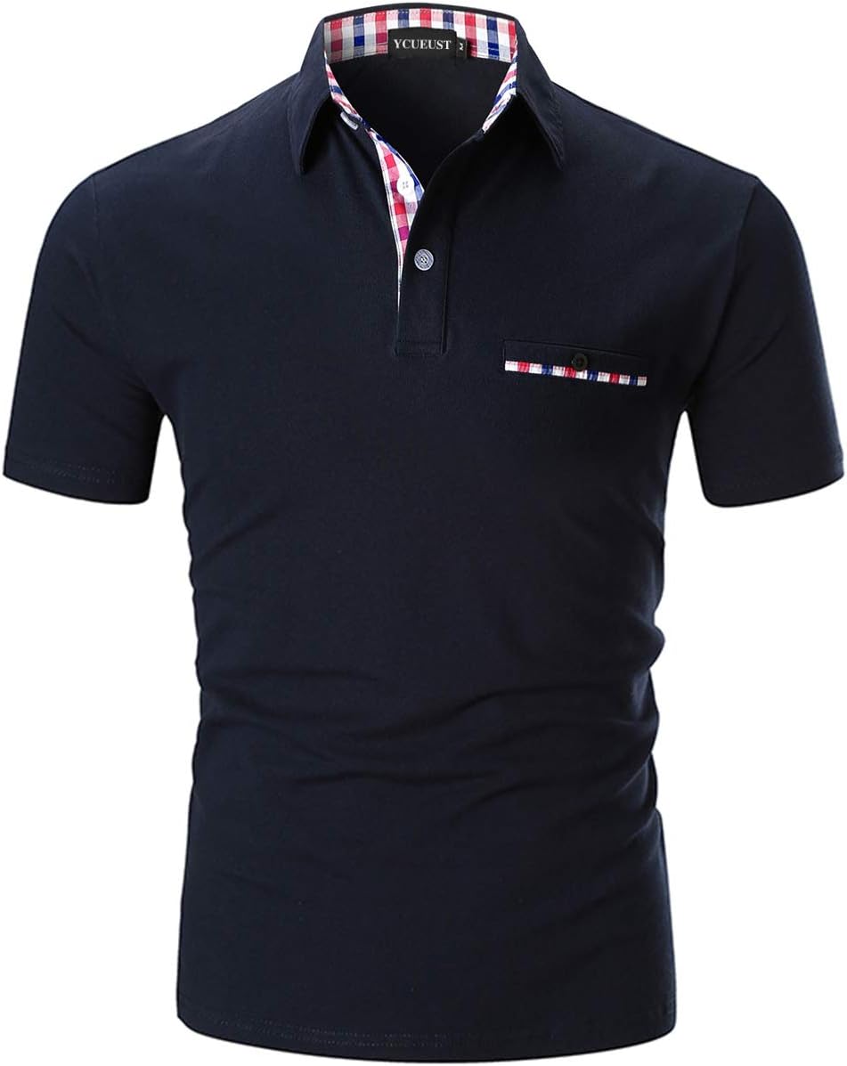 Thumbnail 4 de YCUEUST Men's Polo Shirt: Short Sleeve with Contrasting Colours