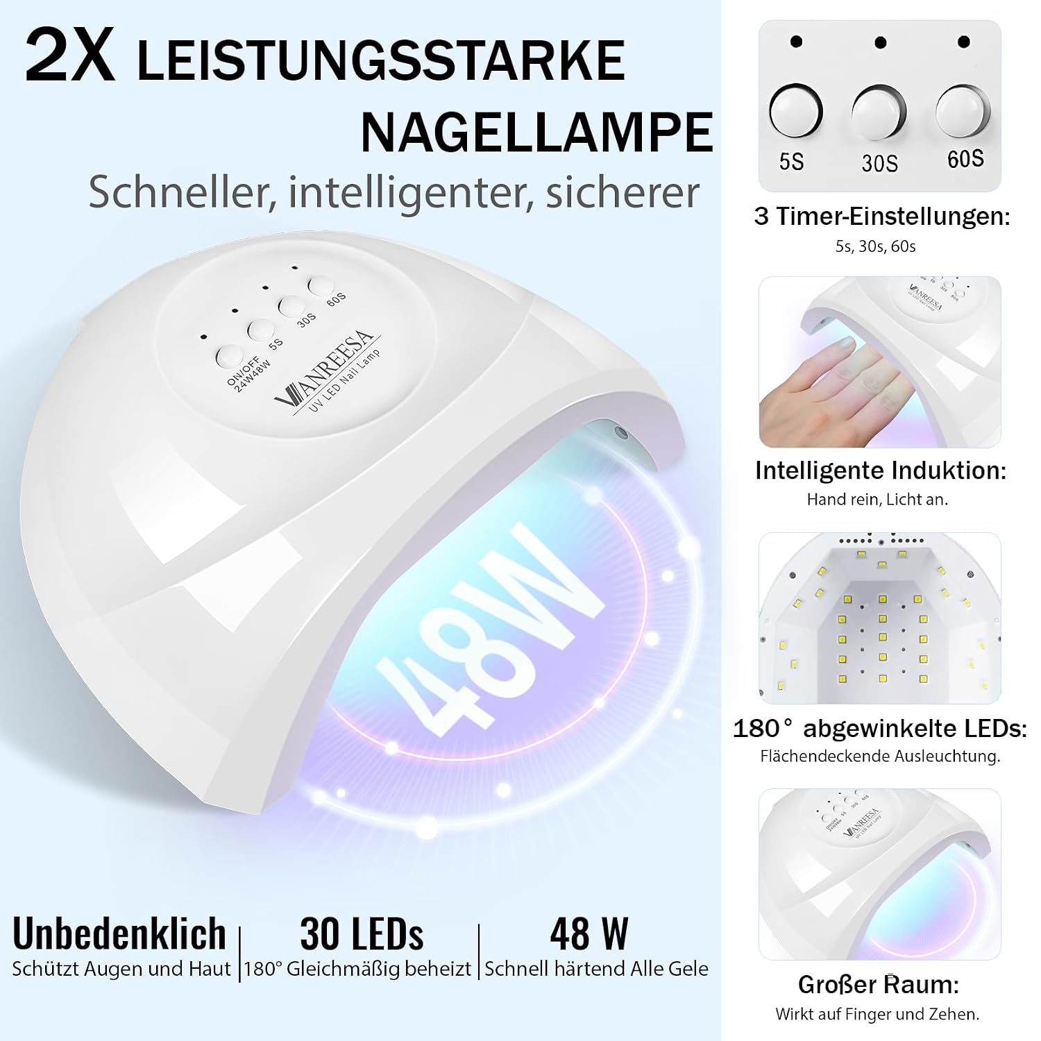 Thumbnail 3 de VANREESA U V Nagellack-Set: Gelnägel Starterkit mit 48W Lampe, elektrischem Fräser und 35 Farben