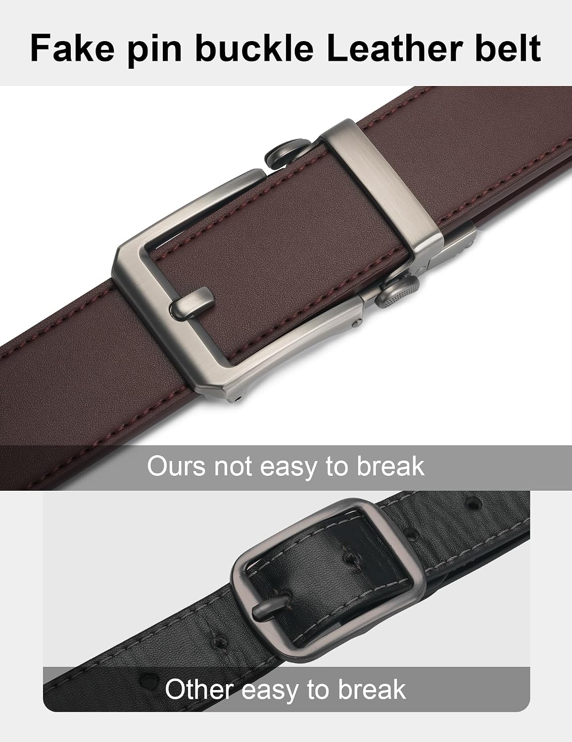 Thumbnail 6 de JUKMO leather ratchet belt 38 mm for men