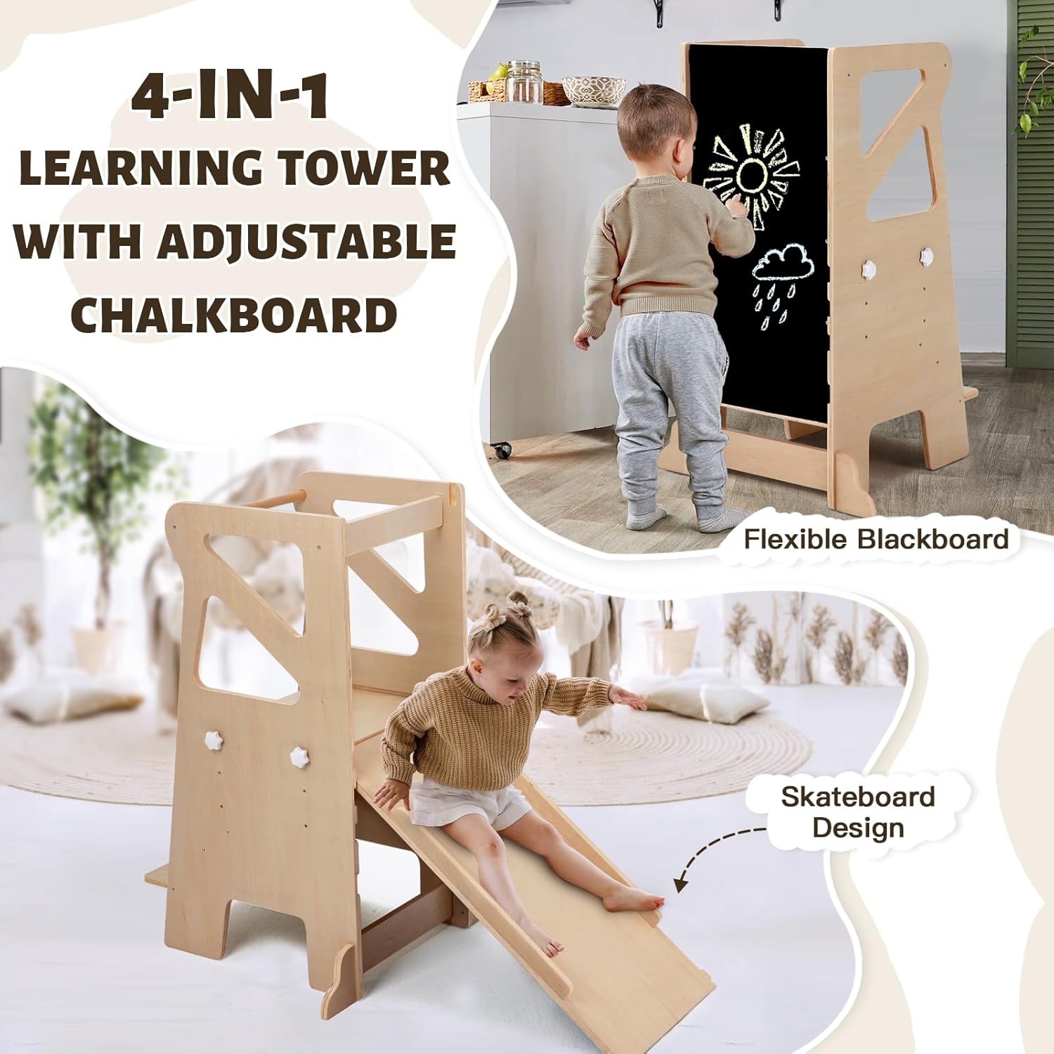 Detalle 2 de Labebe Torre di apprendimento 4 in 1 per bambini 🪜