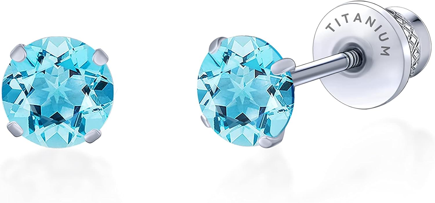 Thumbnail 6 de Limerencia Titan Ohrringe mit Schraubverschluss – G23 Titan, 5 mm CZ, hypoallergen, 20G