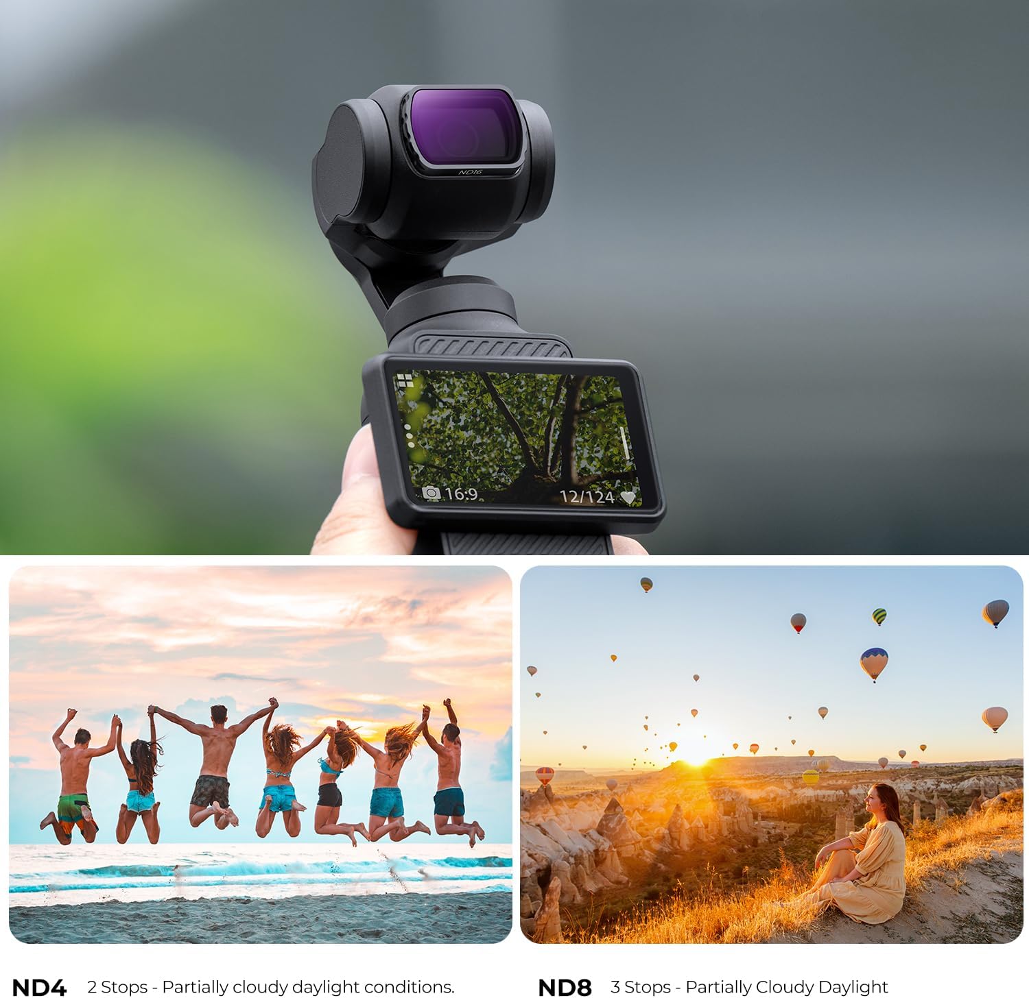 Thumbnail 4 de K&F CONCEPT magnetisches ND-Filter-Set für DJI Osmo Pocket 3 (ND4/ND8/ND16/ND32) – 4er Pack im Aluminiumrahmen