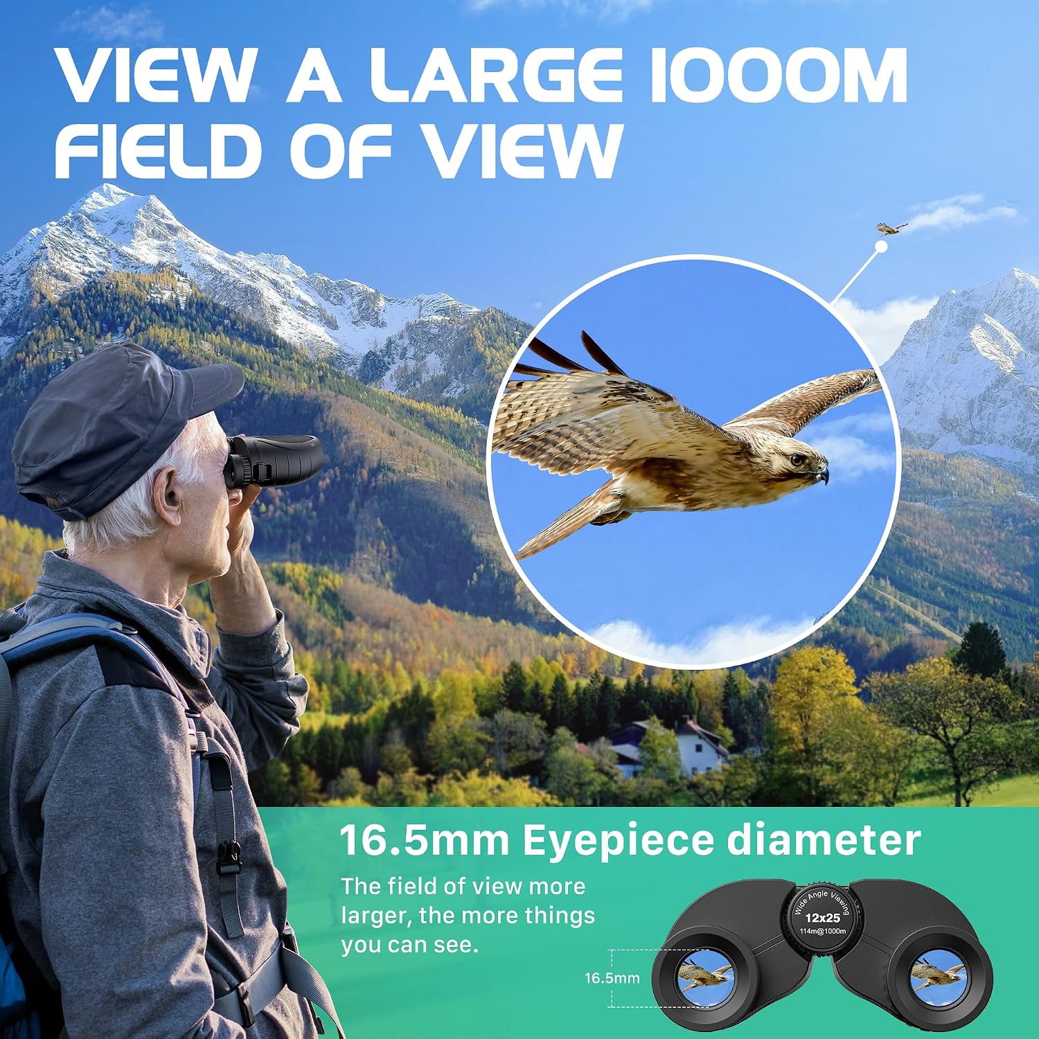 Thumbnail 3 de Kylietech Compact Binoculars 12x25 – Lightweight, Waterproof and Versatile