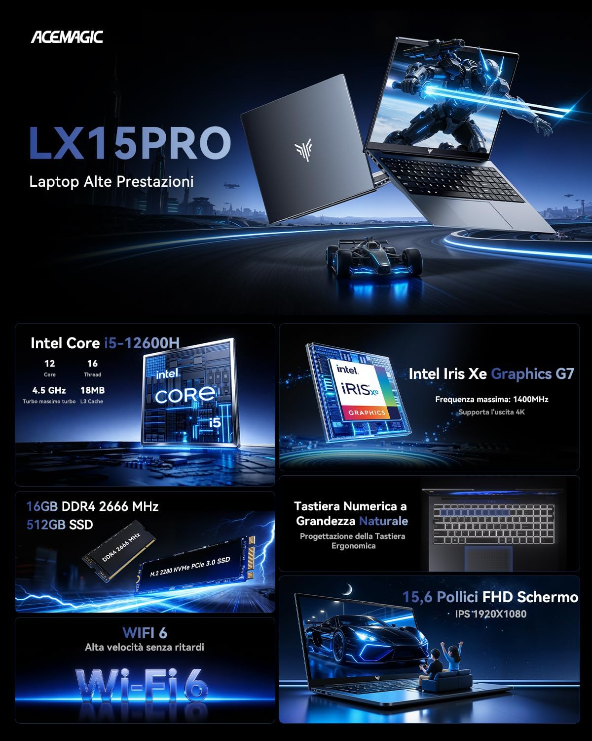 Thumbnail 2 de ACEMAGIC 2026 Notebook Portatile i5-12600H