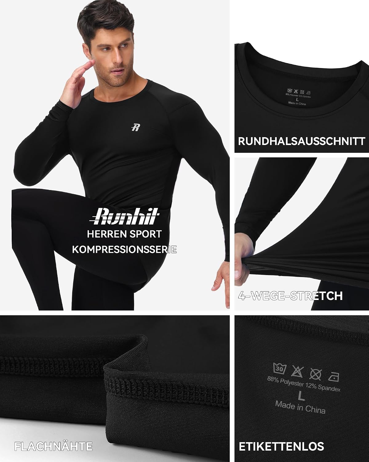 Thumbnail 3 de Runhit Kompressionsshirt Herren Langarm UPF 50+