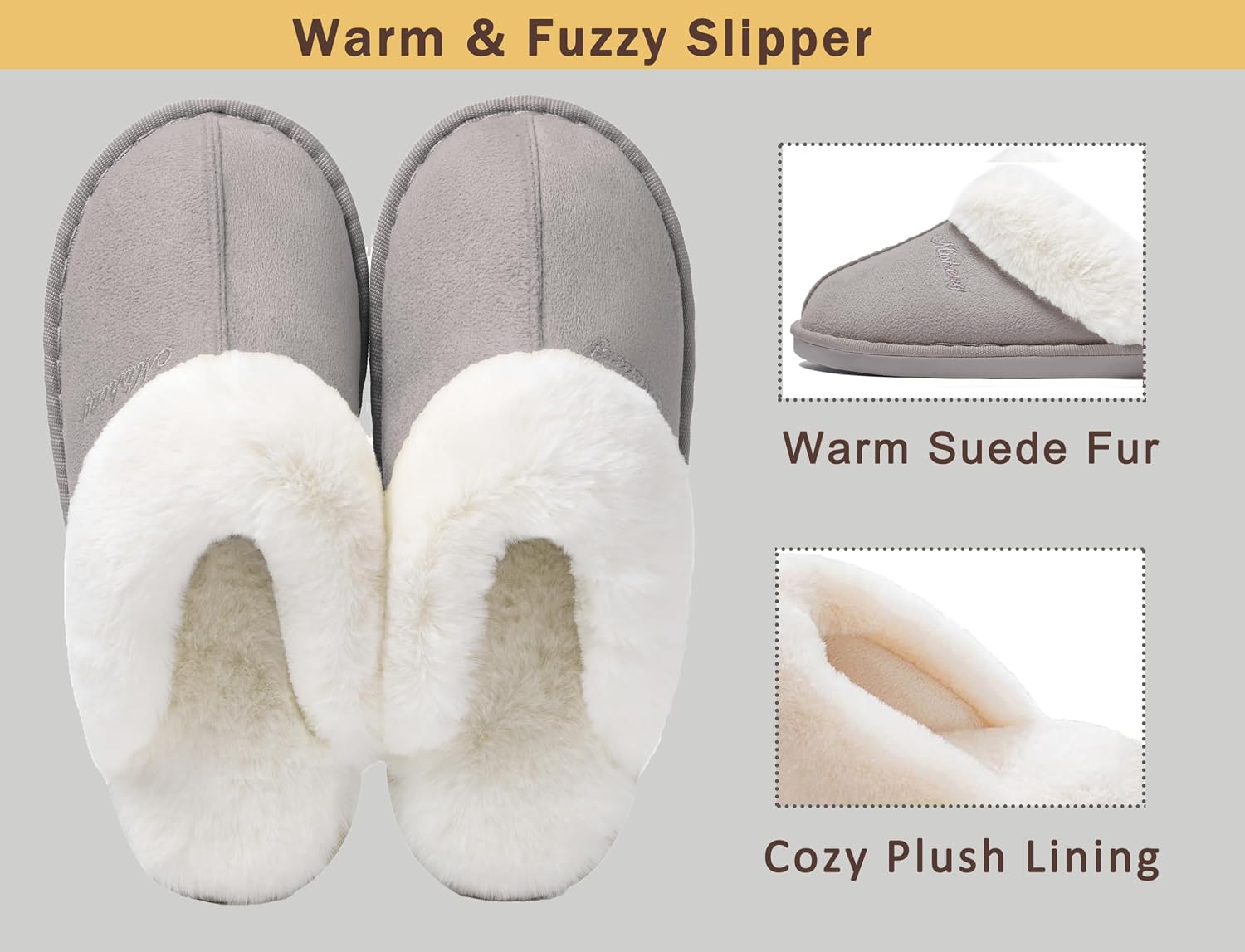 Detalle 2 de Donpapa Pantofole Peluche con Memory Foam 42.5/44