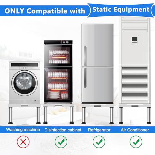 Detalle de DEWEL Base ajustable para frigoríficos y electrodomésticos estáticos (28–31 cm de altura, 45–67 cm de largo) – Blanco