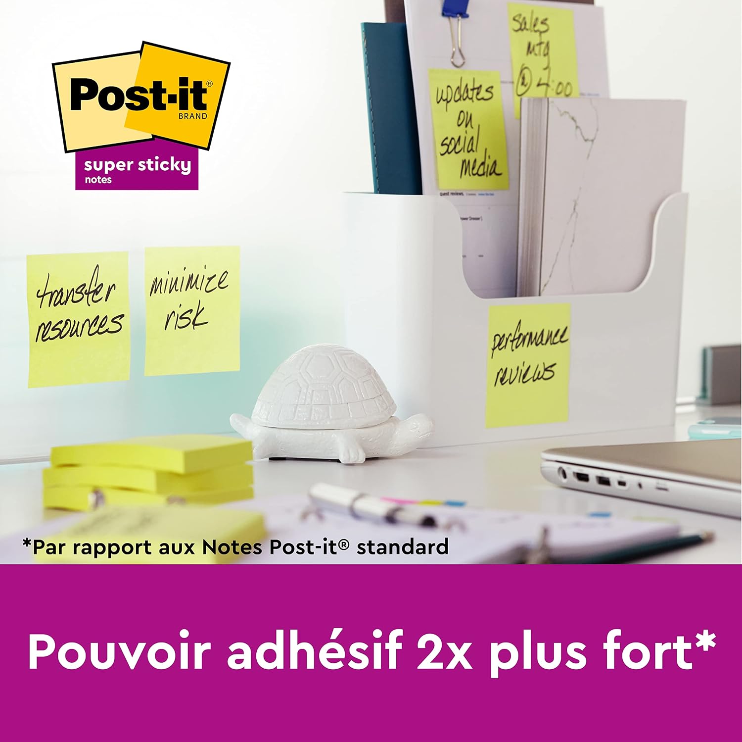 Detalle de Post-it Notes Super Sticky 76 x 127 mm 6 blocs