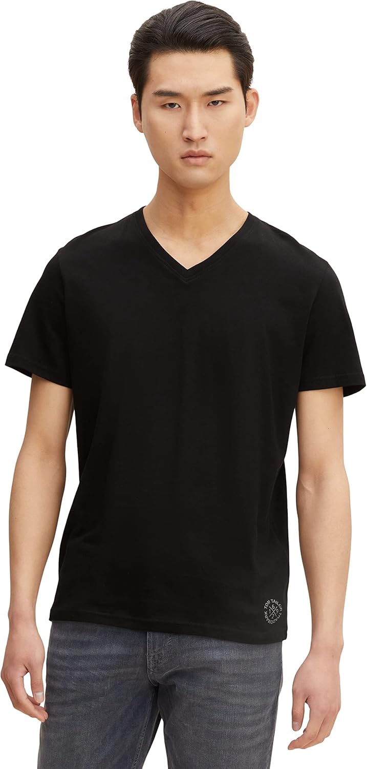 Thumbnail 5 de TOM TAILOR Herren Doppelpack T-Shirt mit V-Ausschnitt (Regular Fit) aus Baumwolle