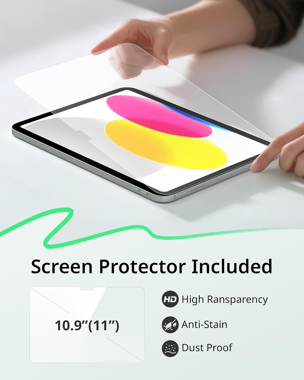 Detalle de CACOE Case for iPad A16 with Screen Protector 11in