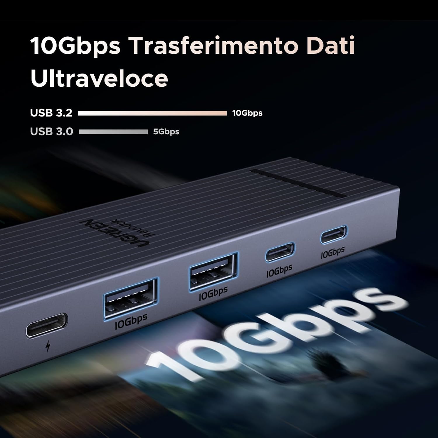 Thumbnail 3 de UGREEN Revodok Pro 106: Dock USB-C 6-in-1 con HDMI 4K60, PD 100W e trasferimento 10 Gbps