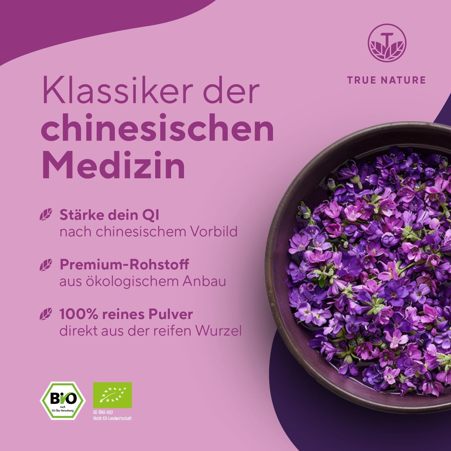 Detalle de Bio Astragalus – 270 Kapseln hochdosiert (3000 mg pro Tag) – vegan, rein & laborgeprüft