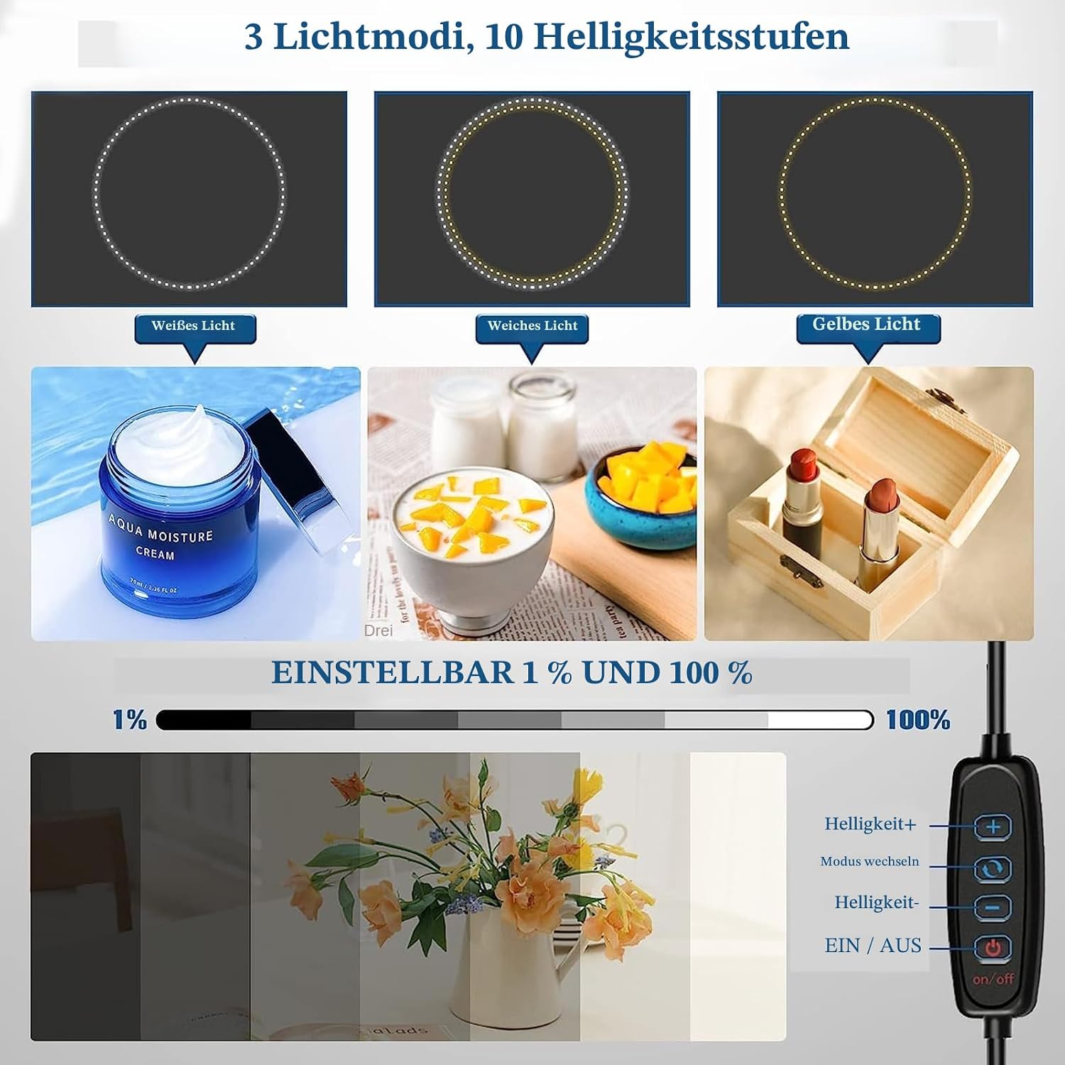 Thumbnail 4 de PULUZ Fotobox 40x40cm Faltbare Photography Box mit Dimmbaren 3 Farben Temperaturen 160 LED Beleuchtung 6500K & 12 Foto-Hintergründe Lichtzelte for produktfotografie
PULUZ Fotobox 40x40cm Faltbare Photography Box…