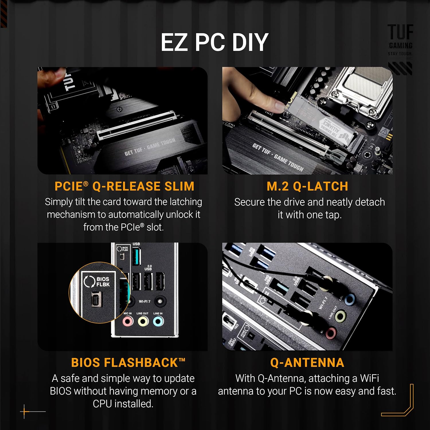Detalle de ASUS TUF Gaming X870E-PLUS WiFi7 (AMD X870E) Socket AM5 – carte mère ATX