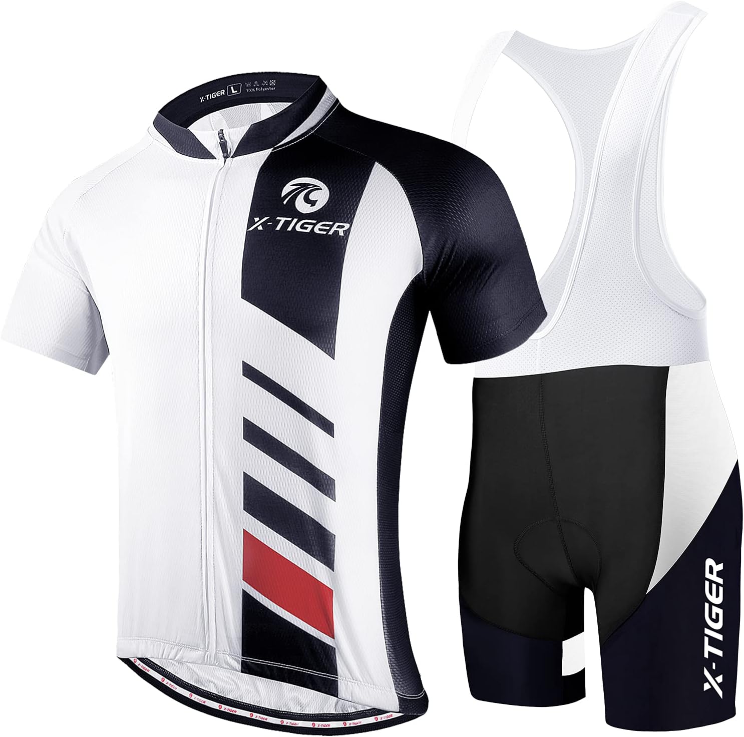 X-TIGER Ciclismo Uomo 5D Gel Salopette: pantaloncini corti imbottiti per lunghe pedalate