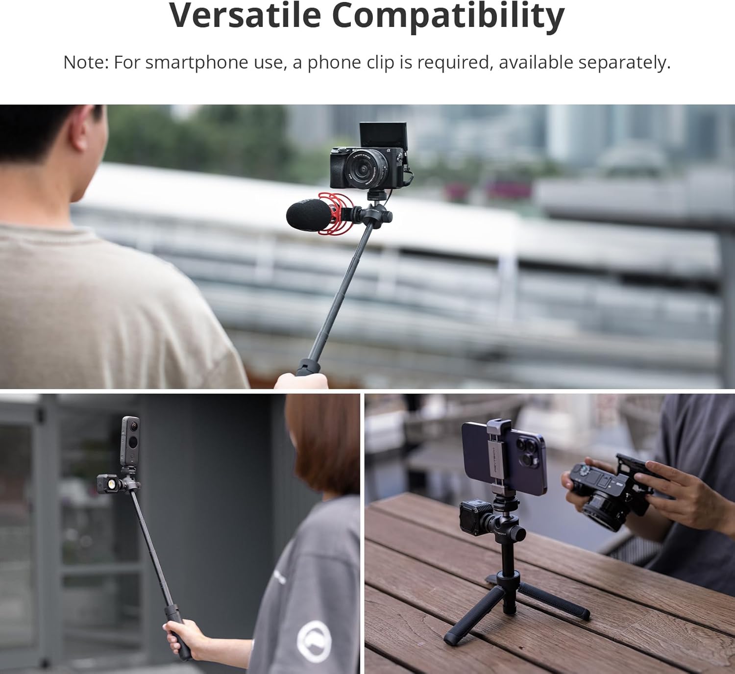 Detalle de PGYTECH CapLock Extension Pole Mini Tripod – Versatile One-Stop Selfie and Tripod Solution