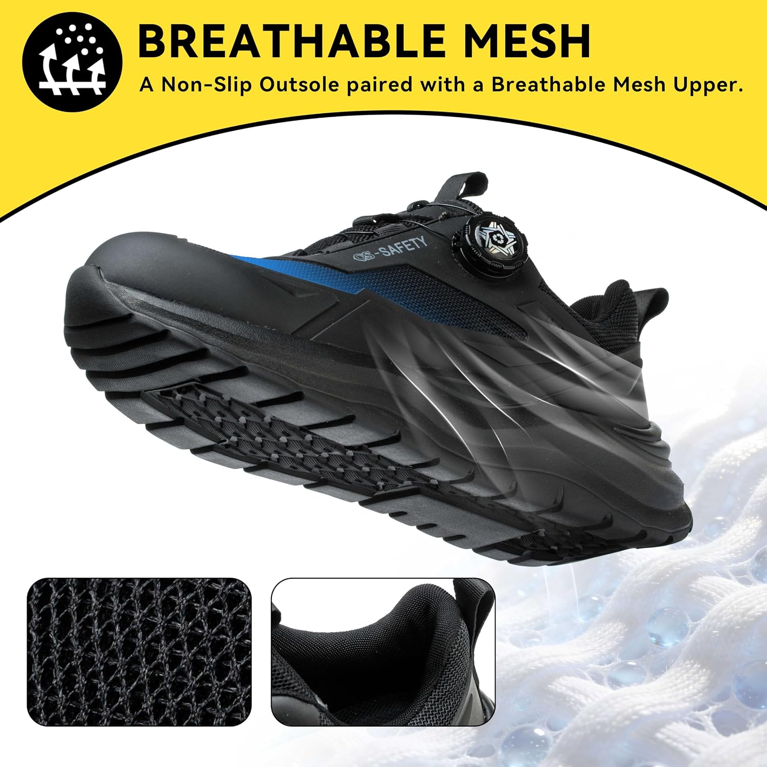 Detalle de DYISOFY Safety Trainers for Men & Women – Steel Toe, Lightweight, Waterproof