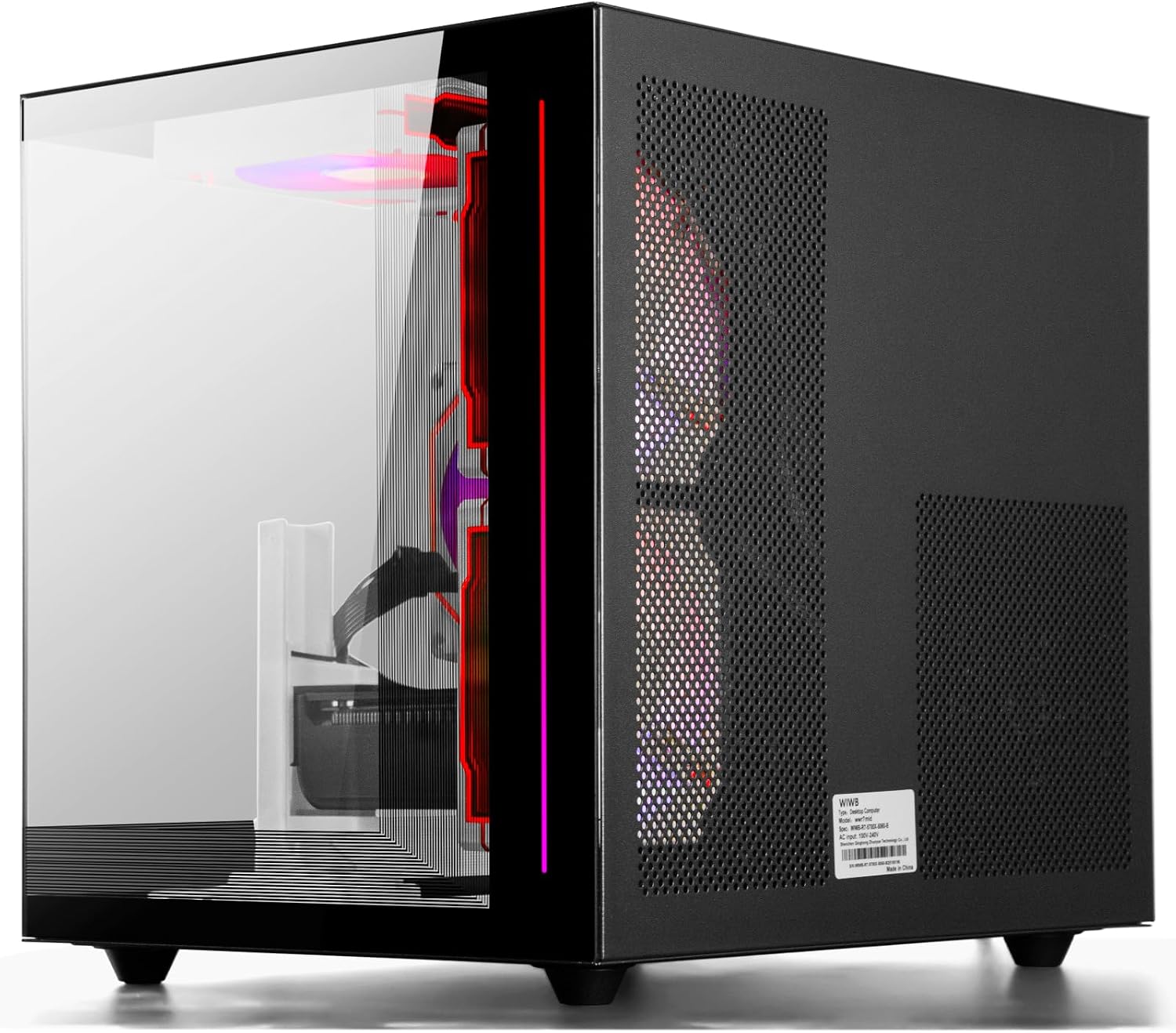 Detalle 2 de WIWB Gaming PC Desktop: Ryzen 7 5700X + RTX 5060 (16GB/1TB NVMe) Prebuilt Tower