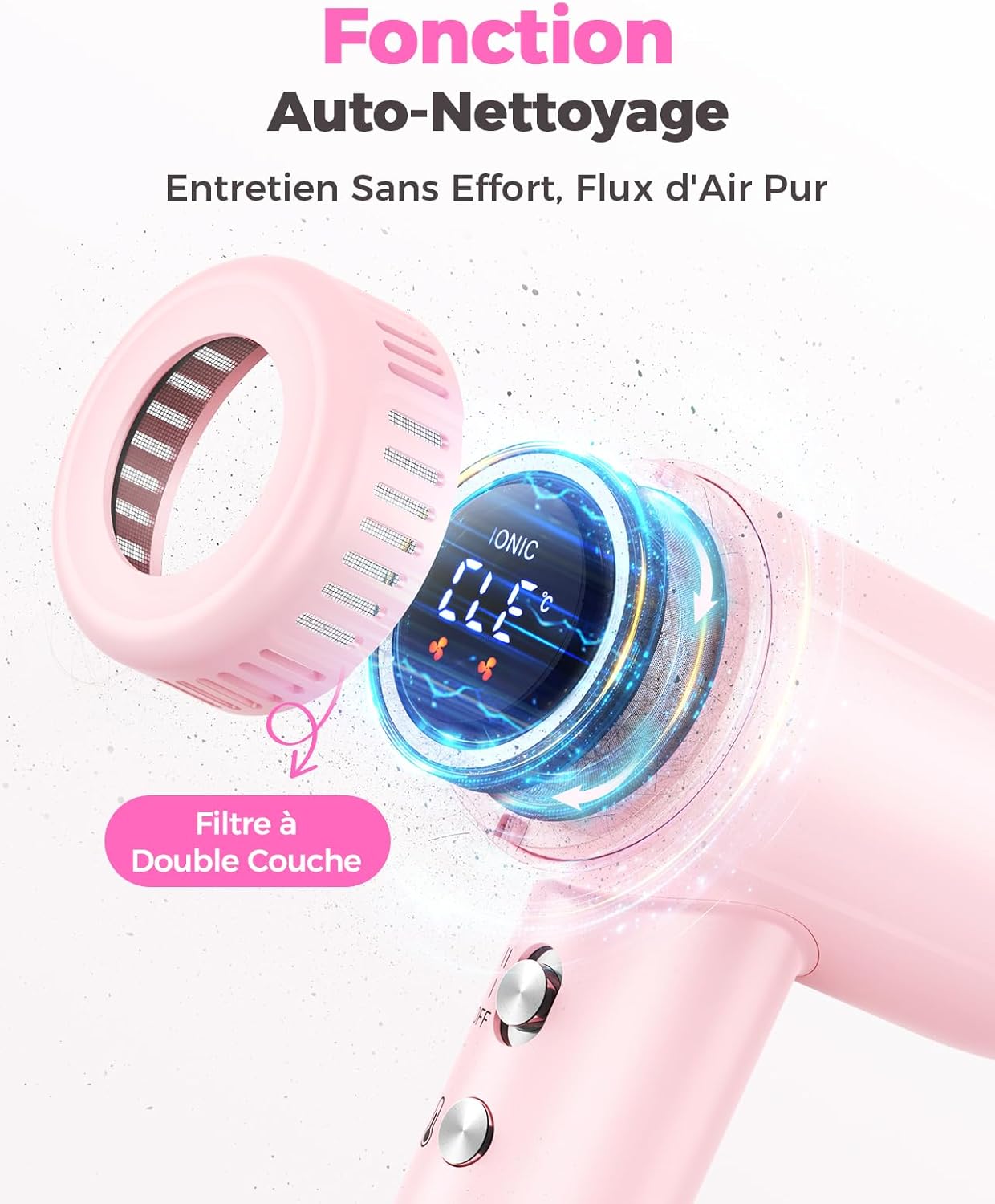 Thumbnail 6 de Seche cheveux Ionique Professionnel avec Diffuseur – 160000 TR/min, séchage ultra rapide, 500 millions d’ions anti-frisottis, 360 g