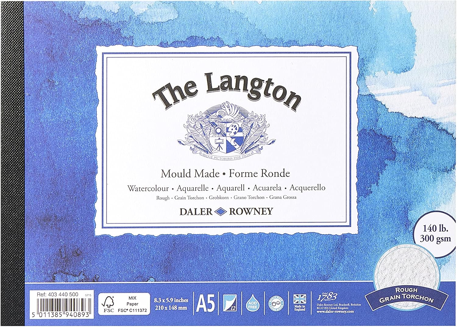 Thumbnail 5 de Daler-Rowney The Langton Rough 300gsm A3 Watercolour Paper Pad – 12 Sheets, Glued 1 Side