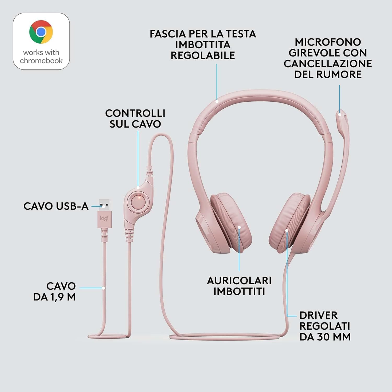 Thumbnail 6 de Logitech H390 cuffia USB 1,9 m