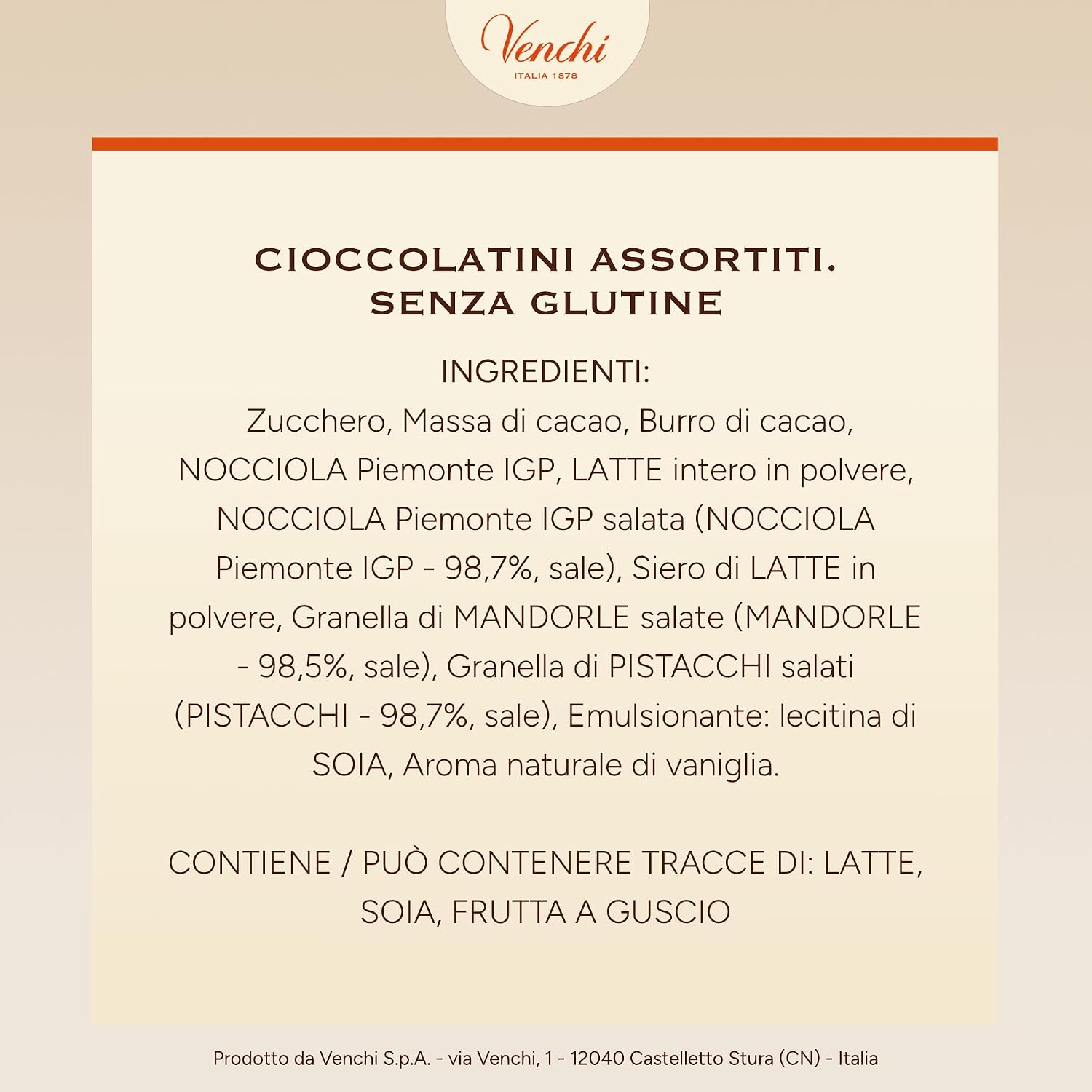 Detalle 2 de Venchi uovo di cioccolato in latta apribile (77 g) con 7 ovetti assortiti senza glutine
