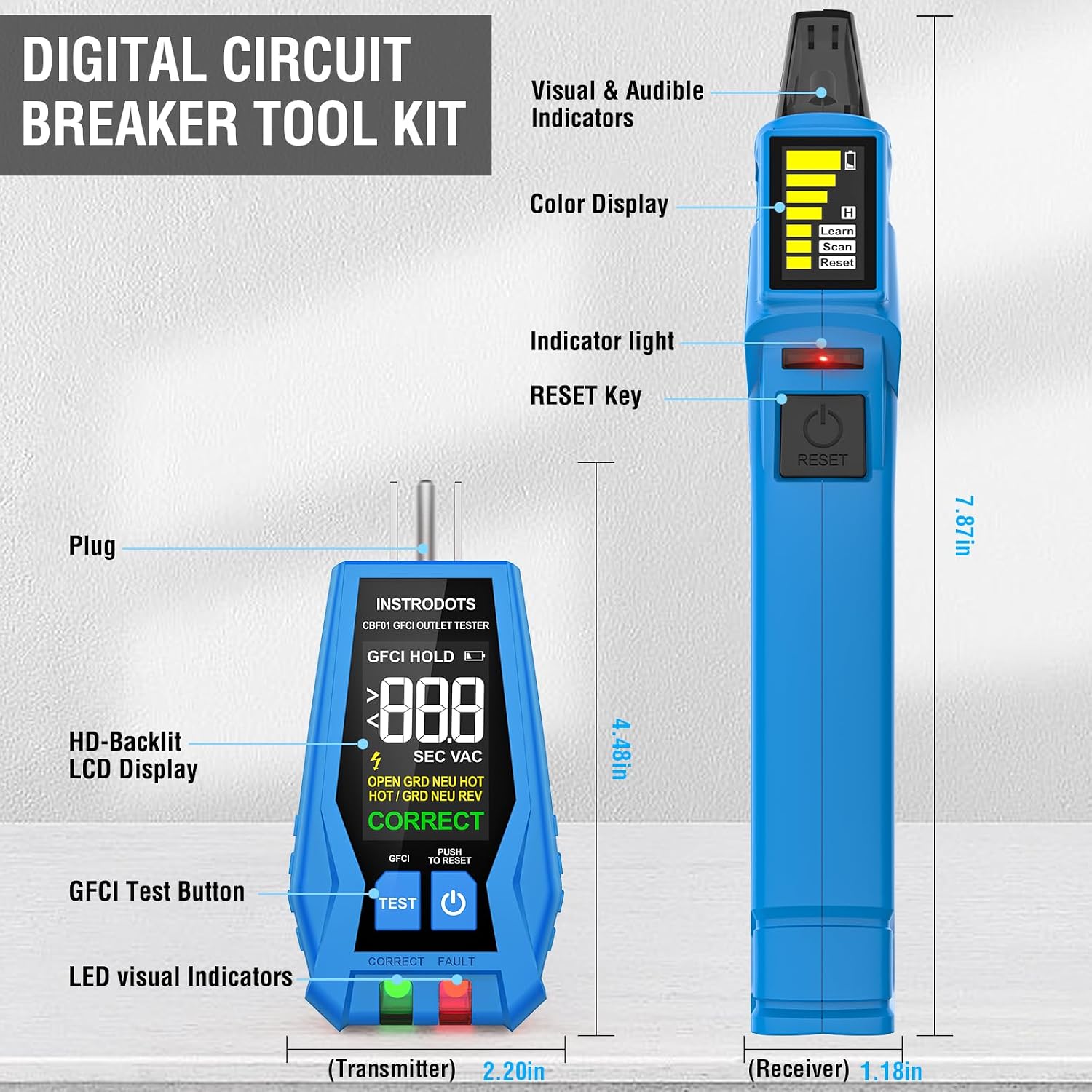 Detalle 1 de INSTRODOTS CBF01 Circuit Breaker Finder 90-135V