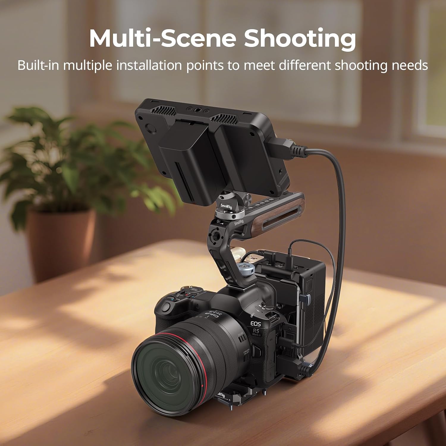 Thumbnail 6 de SmallRig Wooden Top Handle with Cold Shoe Mount (Model 5250) for Camera Cages
