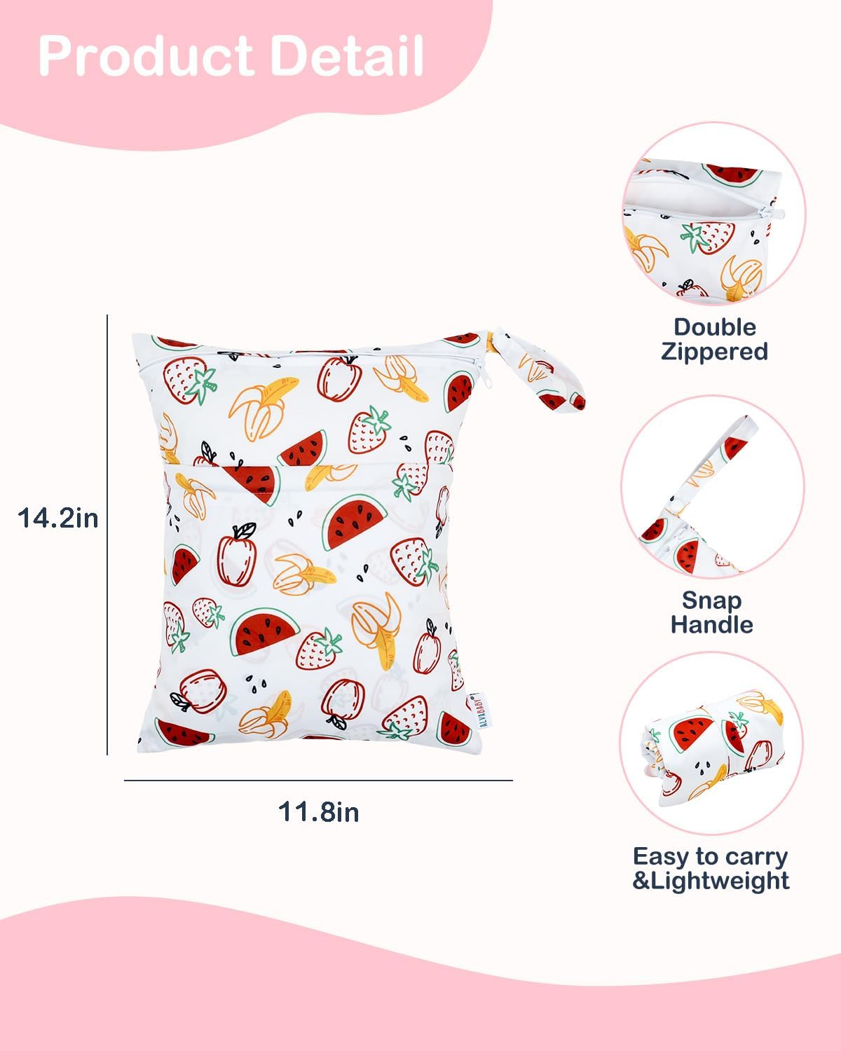 Detalle 2 de ALVABABY 2LW02-CAD Wet/Dry Bag, Two Zippered Compartments