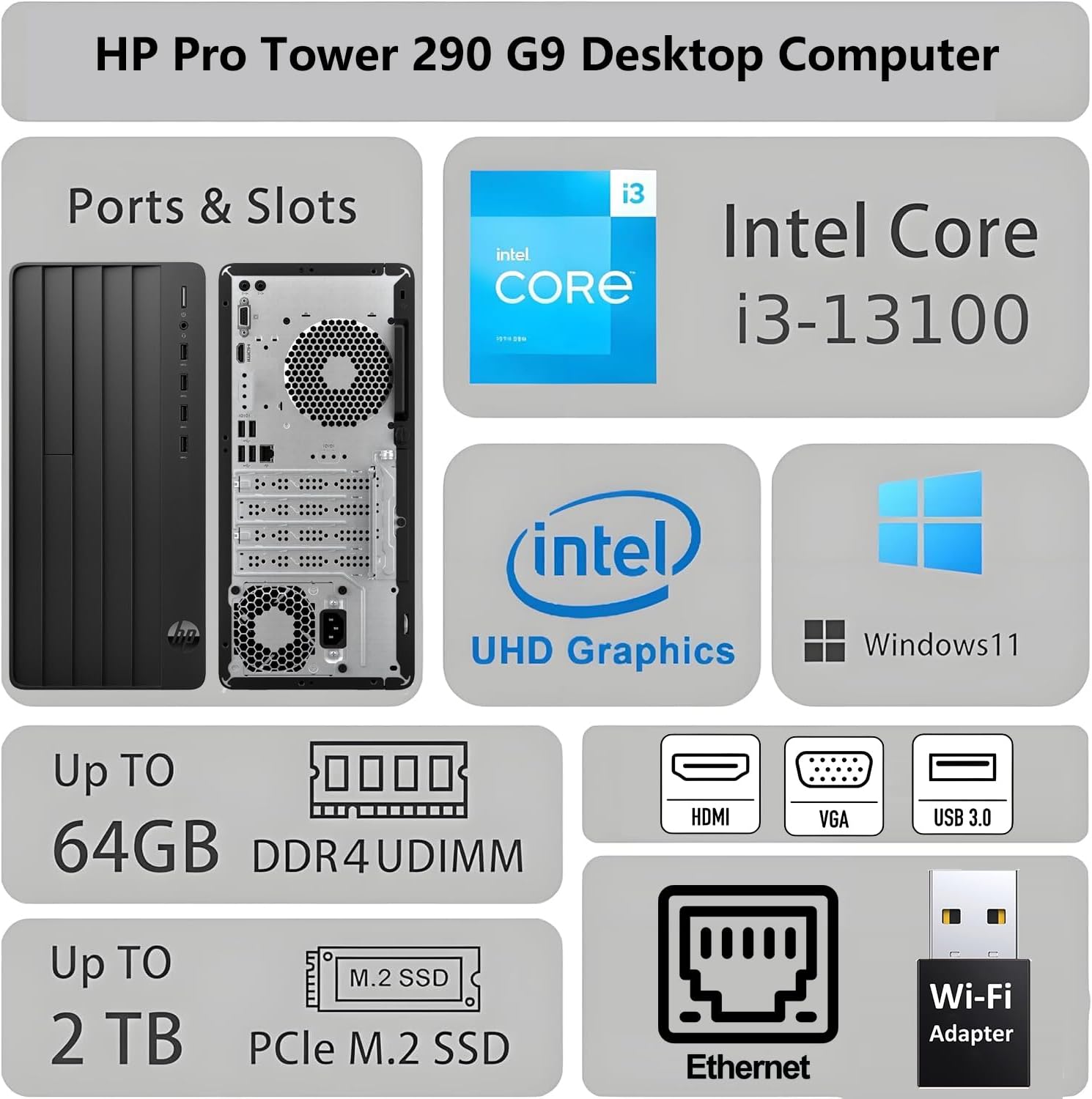 Detalle de HP Desktop Computer with 32GB RAM