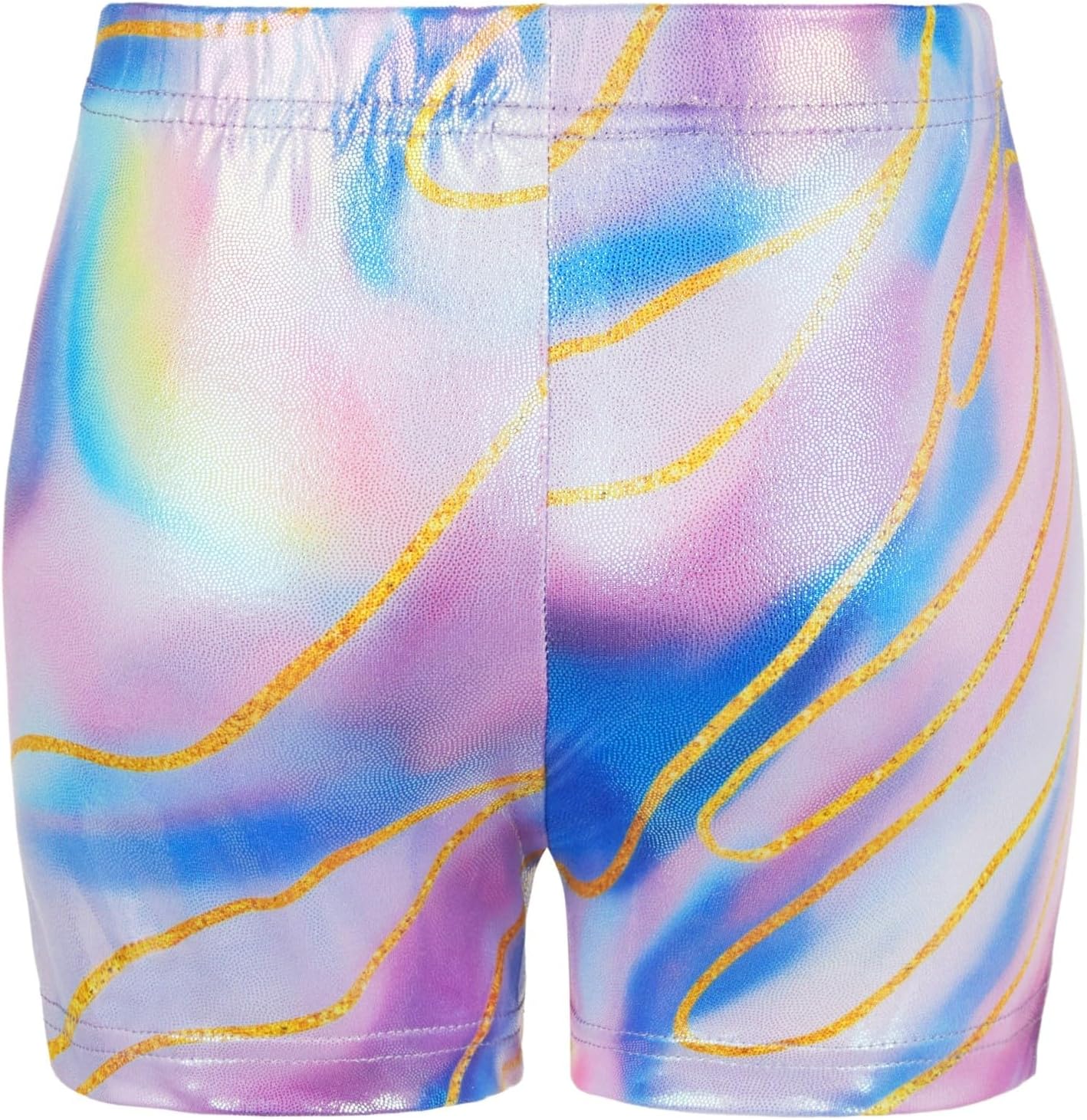Thumbnail 6 de Girls’ three-piece gymnastics leotard set with sparkling gradient design (leotard, shorts & hairband)