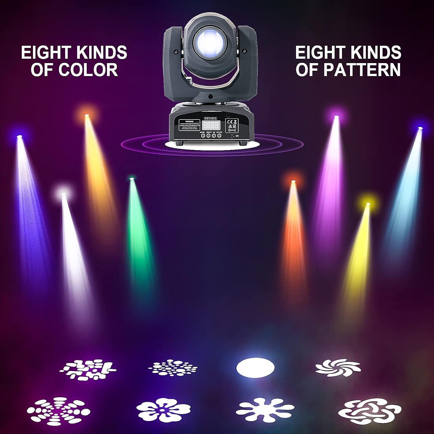 Detalle de ZKYMZL RYON-68EU rörligt LED-scenljus, 60 W med DMX512