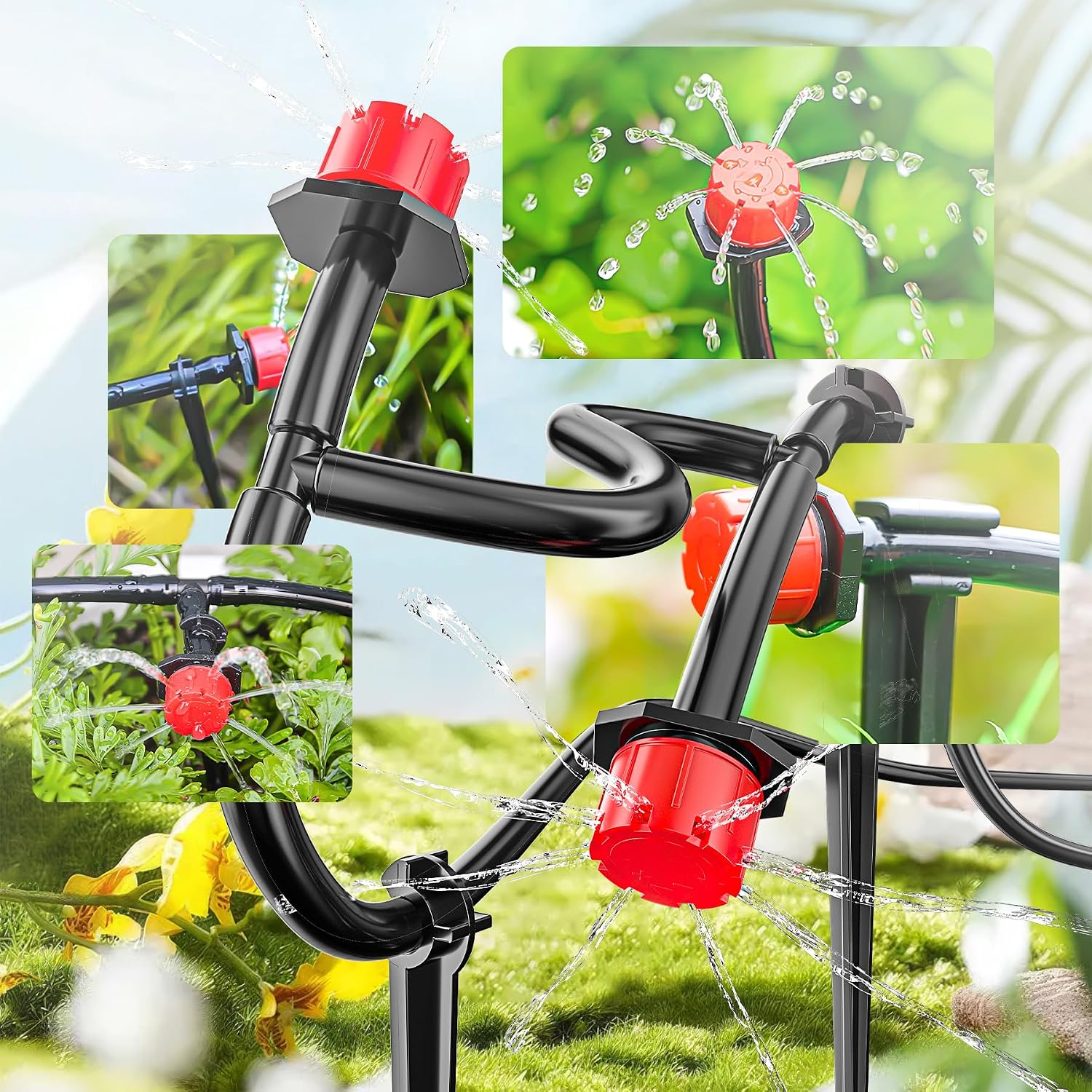 Detalle de Forever Speed 180PCS droppbevattningsset med 60 justerbara droppmunstycken