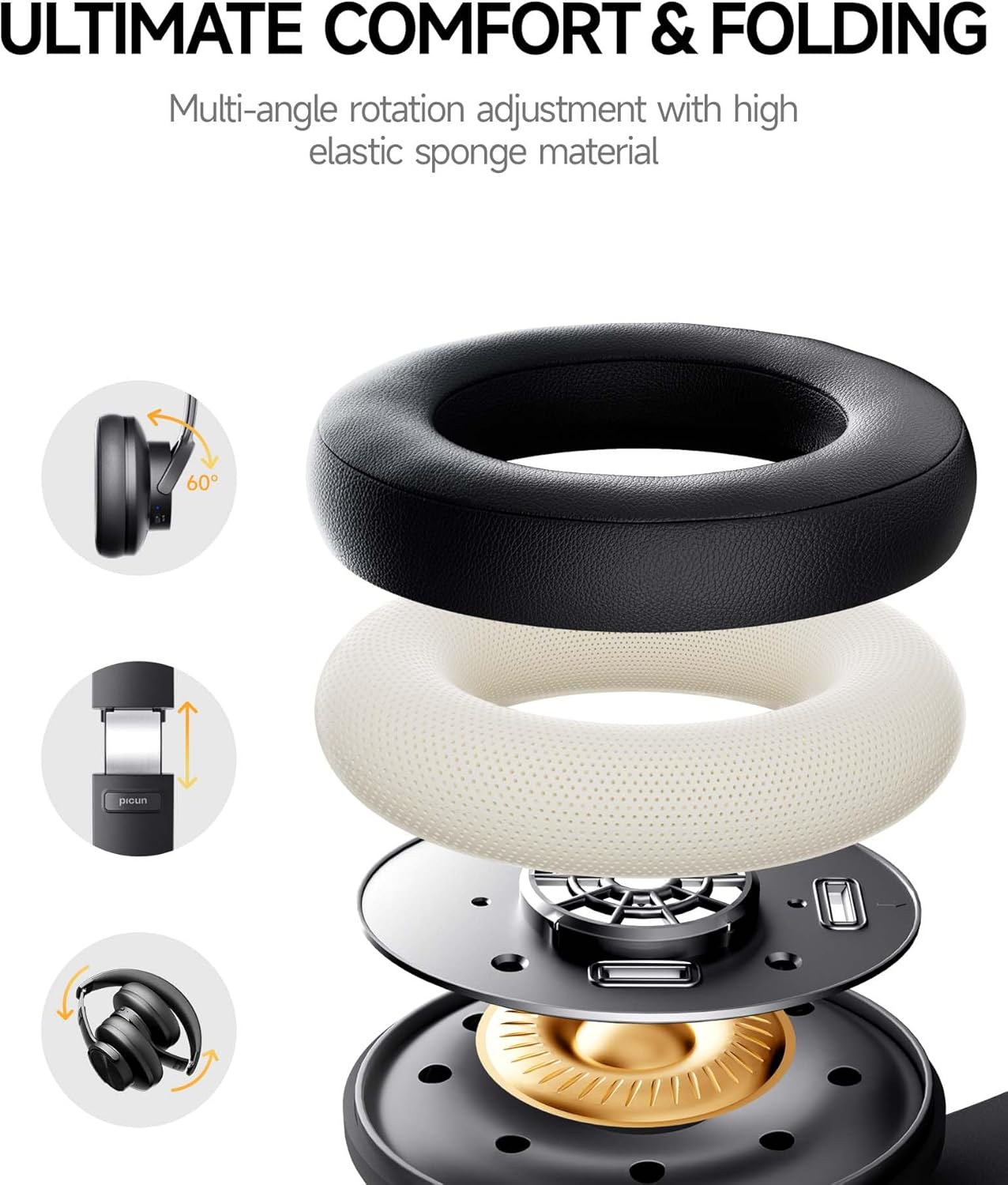 Thumbnail 4 de Picun B8 Bluetooth headphones 120‑hour battery