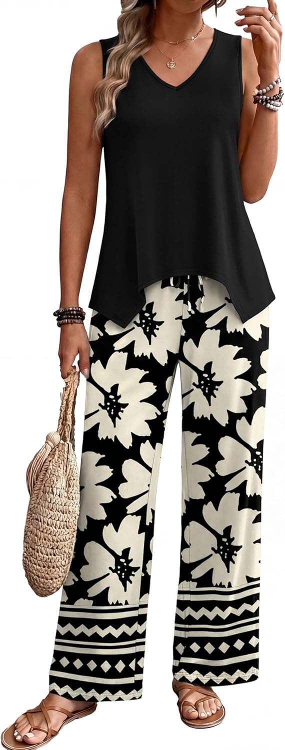 Detalle de WIHOLL Two Piece Sets for Women: Dressy Lounge Set for Summer and Travel