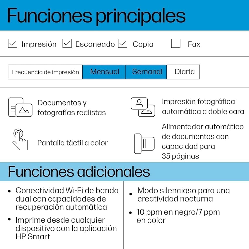 Detalle de HP Envy 6520e Impresora multifunción A4, 10 ppm 🖨