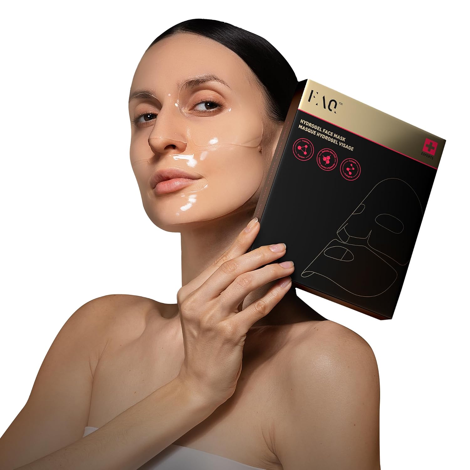 Detalle de FAQ Glass Skin Kollagen Maske – Straffende Gel-Maske mit Feuchtigkeit, Porenverfeinerung und LED-Kompatibilität