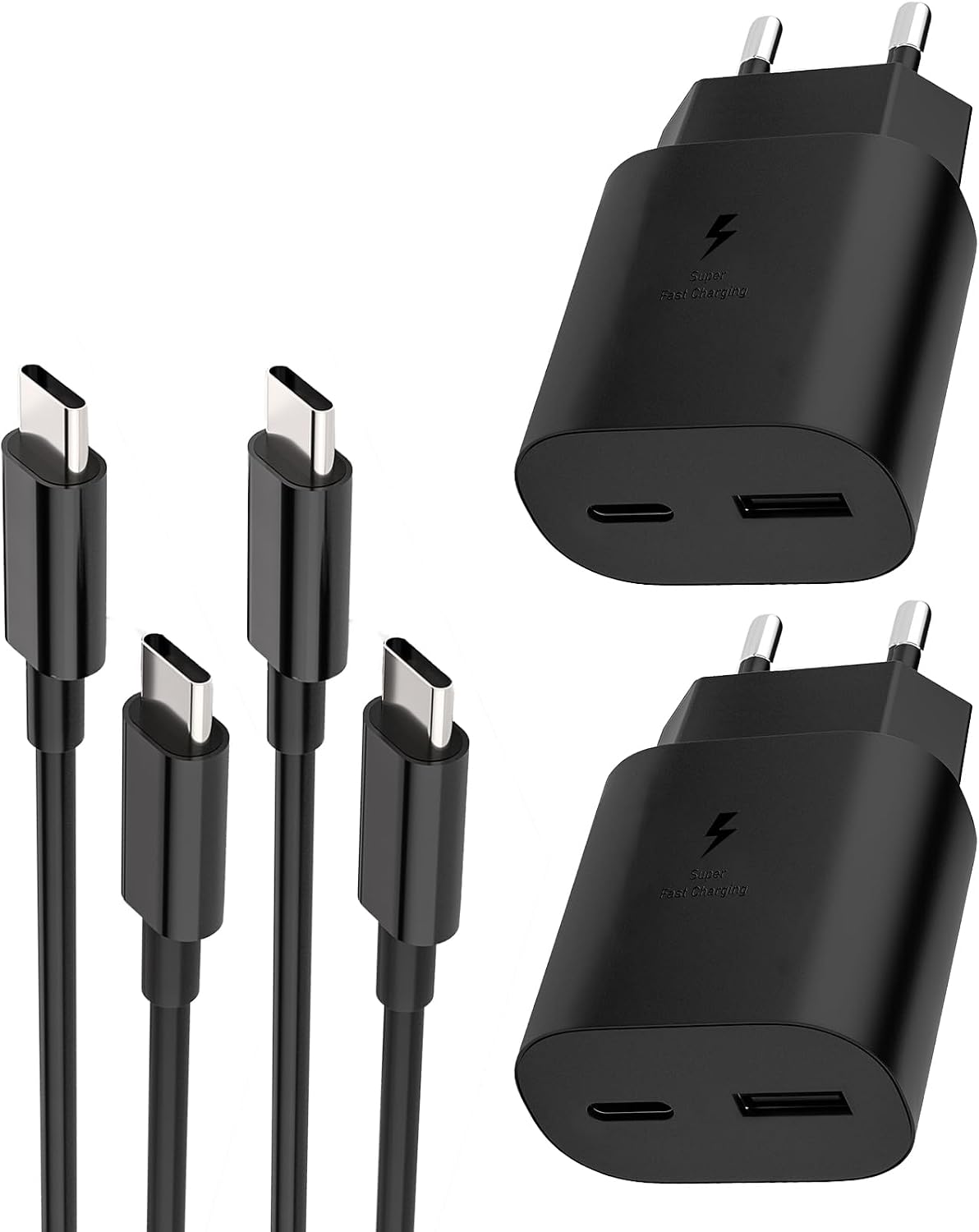 Detalle de 2 Pack Caricabatterie USB-C da 25W con cavo da 2m per Samsung Galaxy e altri dispositivi